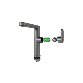 Bateria Umywalkowa grafit szczotkowany Nablatowa Stojąca Kran